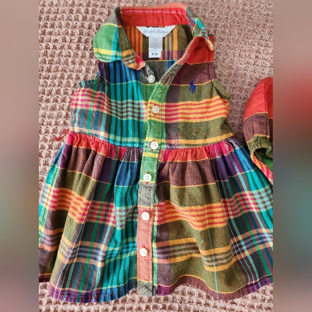 POLO RALPH LAUREN 0-3MO MADRAS DRESS